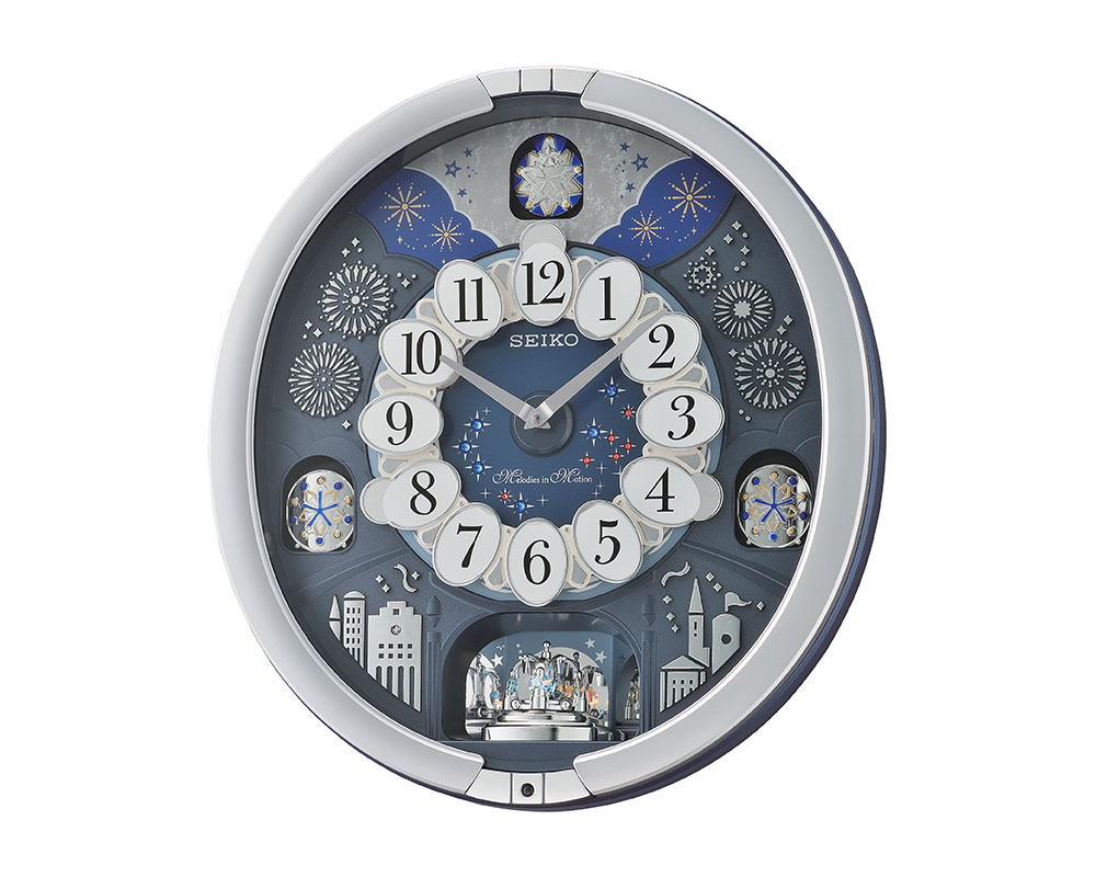 ساعة حائط سيكو برواز بلاستيك مزودة بمستشعر إضاءة QXM379S