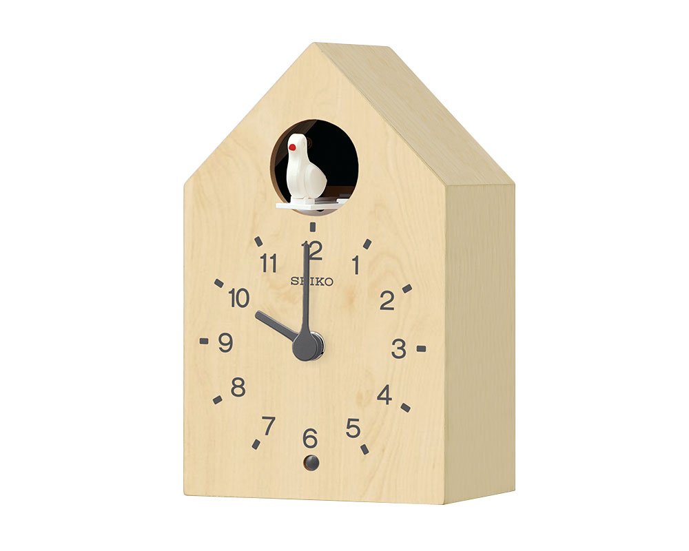 ساعة حائط سيكو برواز خشب مزودة بكاتم صوت تلقائي QXH070A