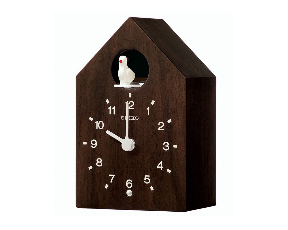 ساعة حائط سيكو برواز خشب مزودة بكاتم صوت تلقائي QXH070B